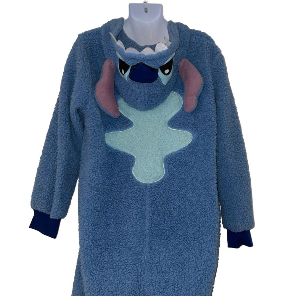 Disney Lilo & Stitch Pajamas Mens XL Costume Unionsuit Faux Sherpa Hoodie Hooded - Picture 4 of 7